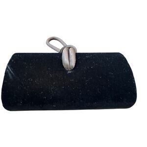 Vintage La Regale Black Suede Evening Clutch Wristlet velvet